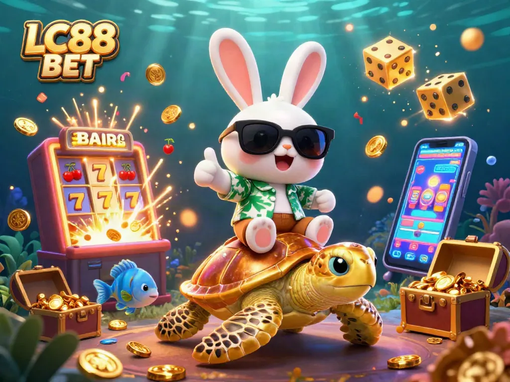 Enjoy thrilling gameplay at LC88 BET while celebrating with a jackpot party surrounded by fun casino elements.