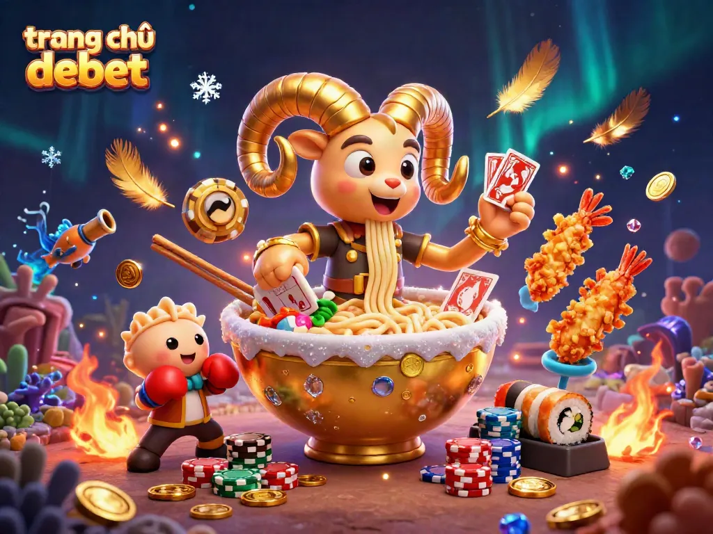 Shoot and stack chips with trang chủ debet in an engaging 3D casino scene featuring vibrant cartoon characters.