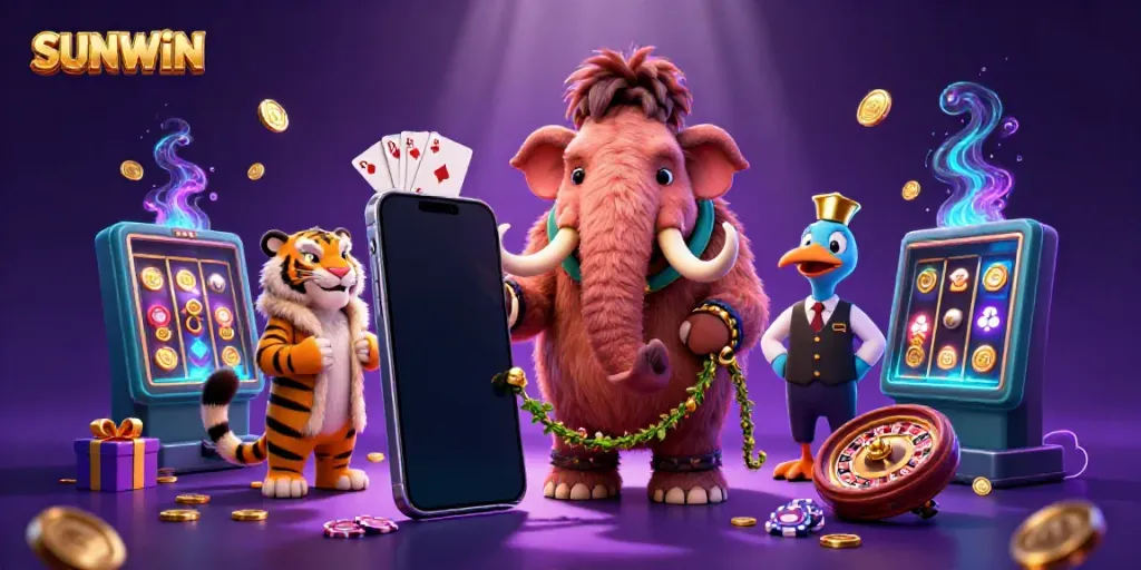Experience SUNWIN’s vibrant casino atmosphere with engaging characters and exciting game elements.