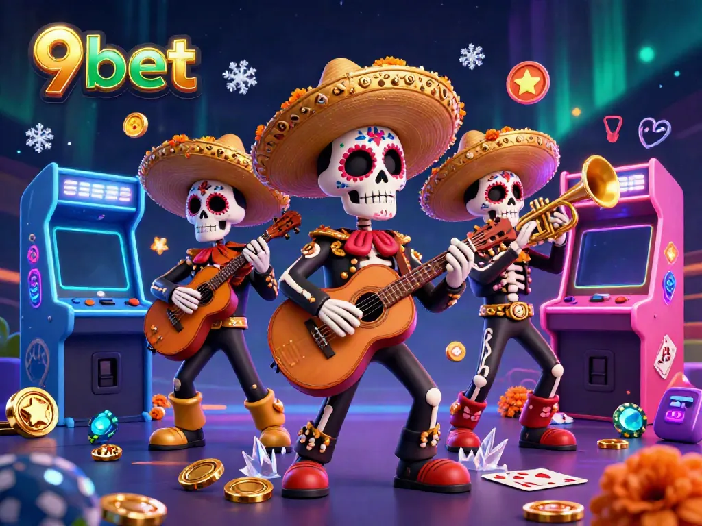 Experience vibrant gaming with 9bet, featuring lively mariachi characters and immersive casino elements.