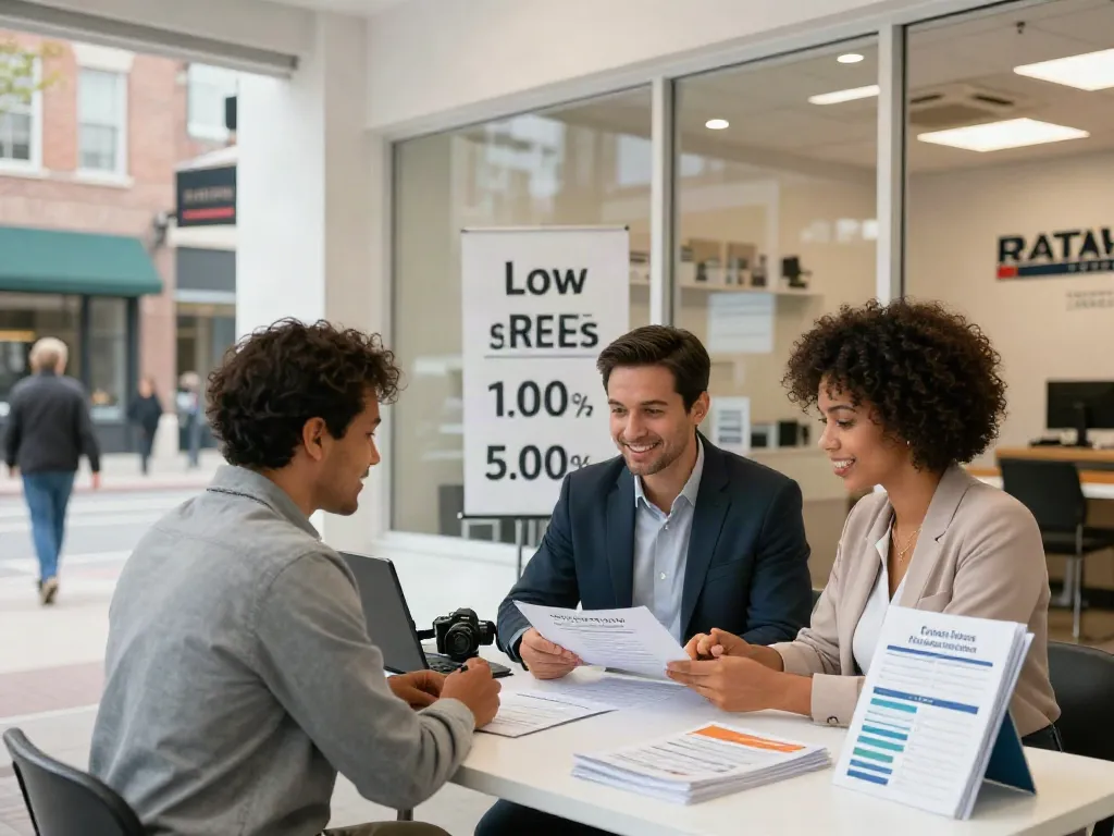 Engaging scene at edmonton.paydayloans-on.ca with a consultant assisting a couple on payday loans.