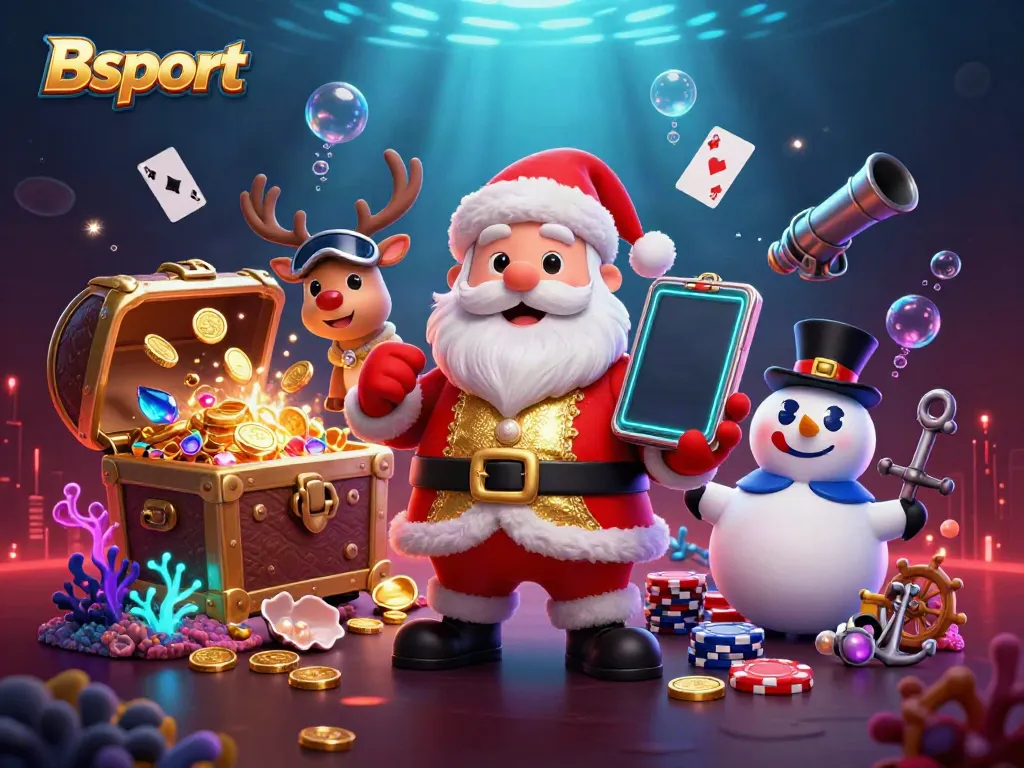 Experience thrilling gameplay with Bsport as Santa and friends explore a majestic underwater casino.