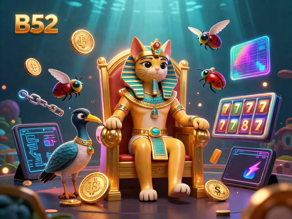 B52 pharaoh cat enhances the online casino experience with vibrant slots and crypto elements.