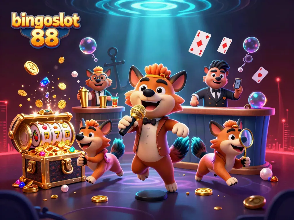 Pemain bingoslot 88 menikmati hiburan kasino yang seru dengan suasana ceria dan elemen permainan menarik.