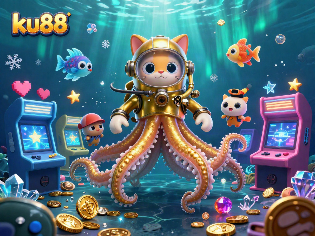 Experience thrilling games at ku88 with a vibrant underwater scene rich in detail and excitement.