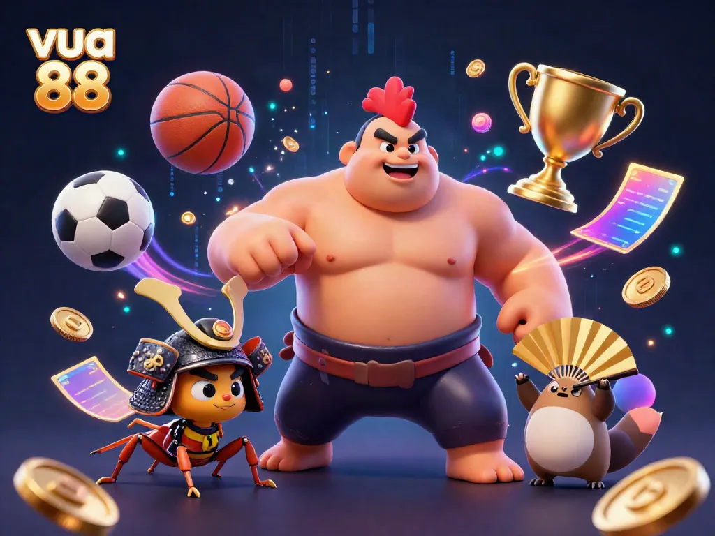 Engage in thrilling sports betting with vua 88 through vivid 3D imagery showcasing dynamic gameplay.
