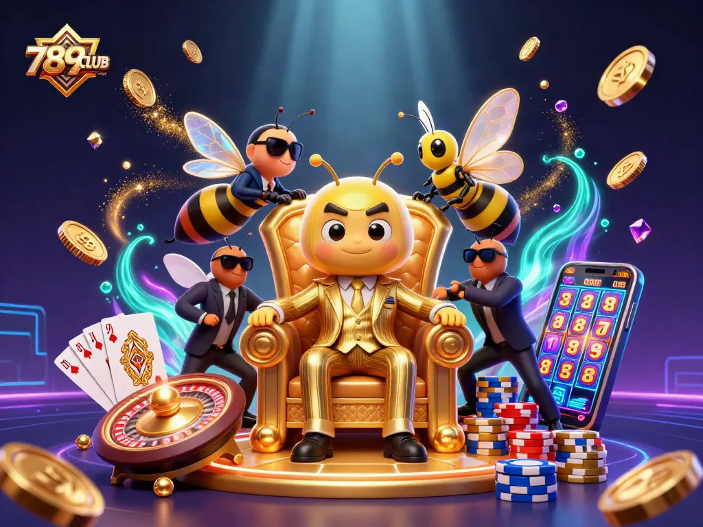 Engage in thrilling gameplay at 789CLUB with dynamic casino elements surrounding a bumblebee mob boss.