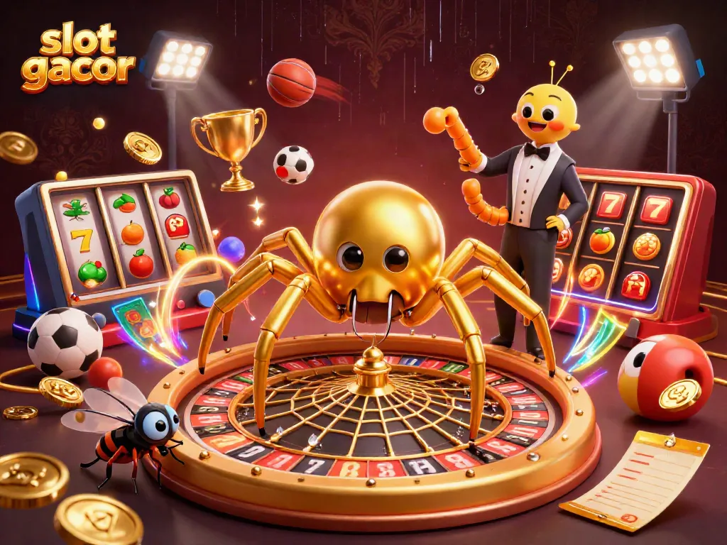 Slot gacor 4d mengundang pemain memasang taruhan pada rol beruntun dalam ilustrasi grafis menarik.