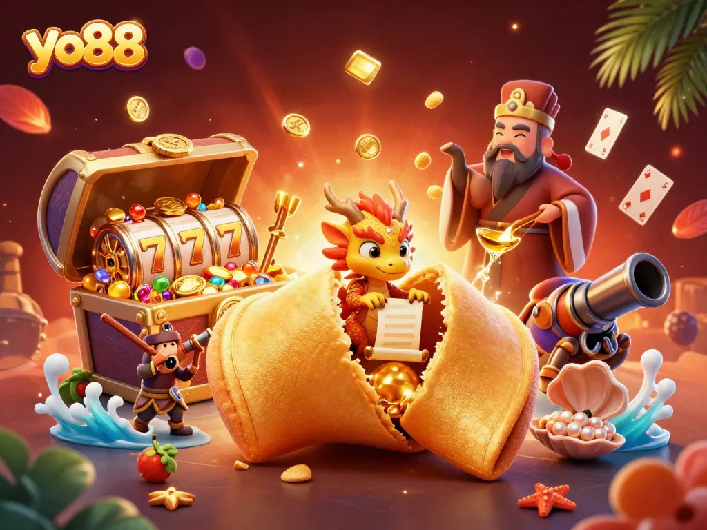 Win big with the vibrant yo88 casino illustration showcasing dynamic slot gameplay elements.