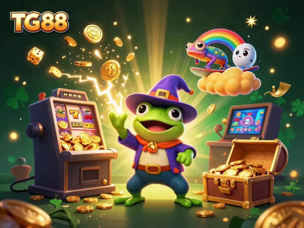 Experience thrilling gameplay at TG 88 with a 3D rendition showcasing excitement and gold.